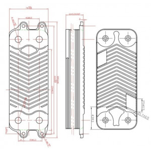 Теплообменник ГВС 19 пл подходит для VAILLANT AtmoTec, EcoTec, Eco Compact,TurboTec 20-28 кВт, PROTHERM Гепард, Рысь, Пантера 0020038572