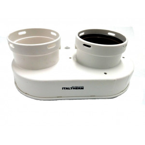 Фланец для раздельного дымохода 80/80 TIBERIS 401001012 / PROTHERM Рысь, Ягуар 3002186608 / FONDITAL, FERROLI, UNICAL, ELECTROLUX, BIASI, SIME, BALTUR, WOLF, NOVA FLORIDA